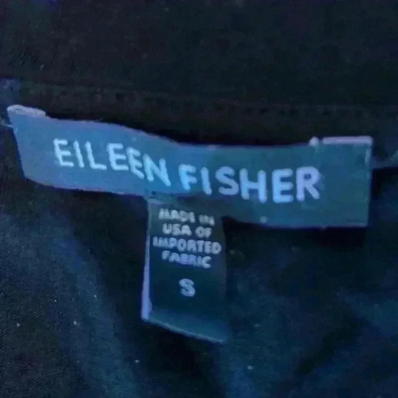 Eileen Fisher 3/4 Sleeve Black Shirt Top Sz Small 〰️ Asymmetric Hem 〰️ Basics - Picture 3 of 6